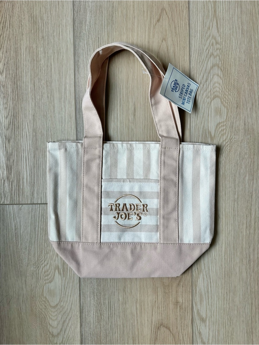 Trader Joe's Neutral Stripe Canvas Tote